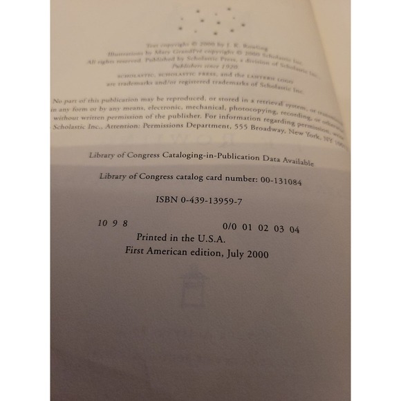 Harry Potter and the Goblet of Fire First American Edition July 2000 - Picture 3 of 3